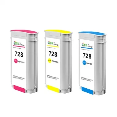 HP DesignJet T730 T830 için 130ML 728 Uyumlu Mürekkep Kartuşları